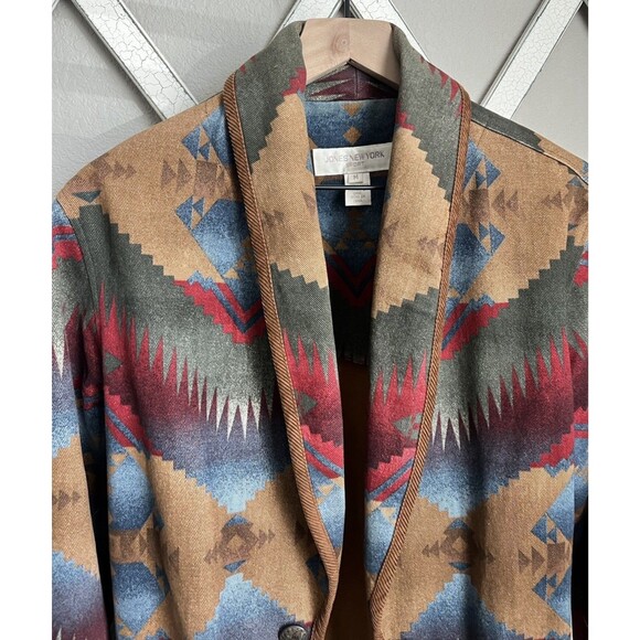 Vtg Jones New York Sport Women's M Aztec Southwestern Chore Barn Jacket Concho - Picture 7 of 11